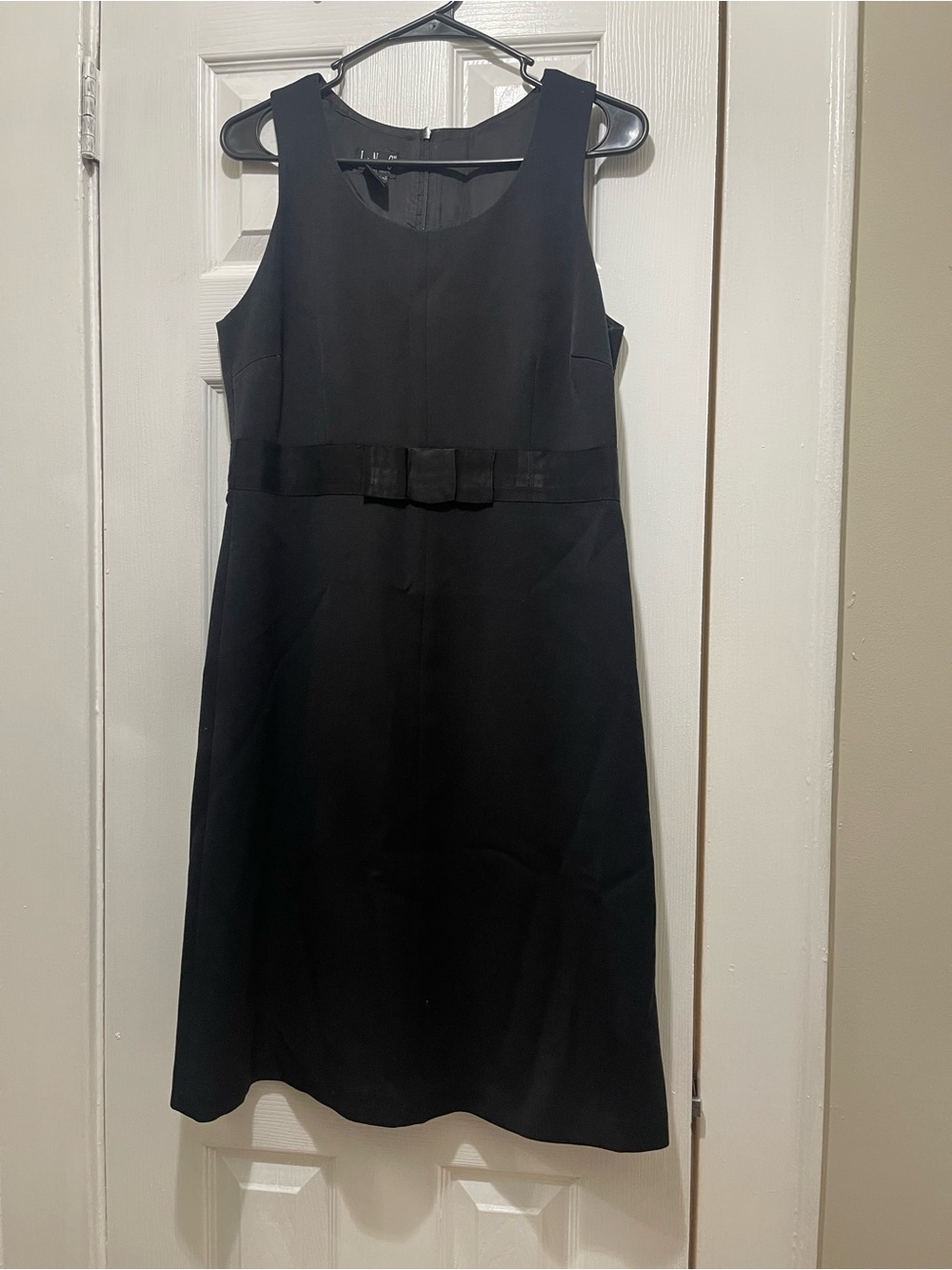 INC International Concepts Black Sleeveless Midi Dress with Waist Bow